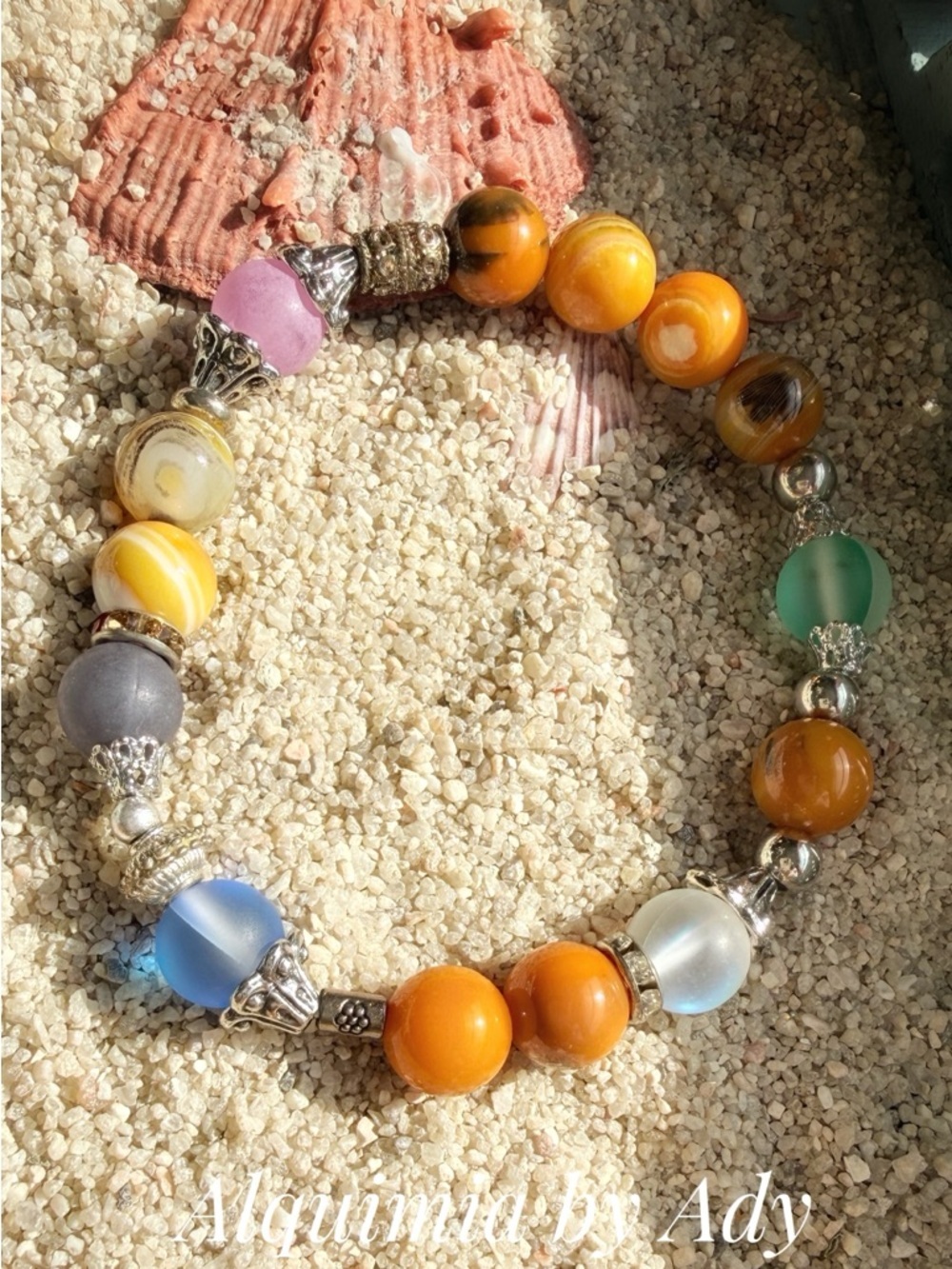 LAGUNA AGATE Yellow, Blue, Pink, Green & Gray Beaded Bracelet